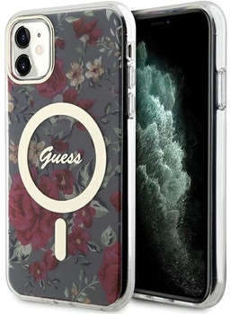 Панель Guess Flower MagSafe для Apple iPhone 11 Хакі (3666339126759)