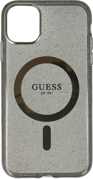 Панель Guess Glitter Gold MagSafe для Apple iPhone 11 Чорний (3666339125509)