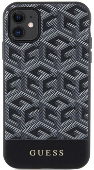 Etui plecki Guess G Cube Stripes MagSafe do Apple iPhone 11 Black (3666339125905)
