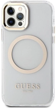 Панель Guess Metal Outline Magsafe для Apple iPhone 12/12 Pro Золотий (3666339169923)