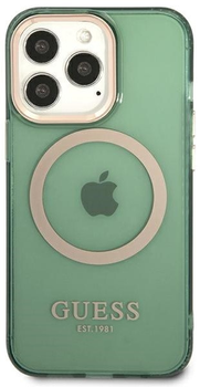 Панель Guess Gold Outline Translucent MagSafe для Apple iPhone 13/13 Pro Хакі (3666339057077)