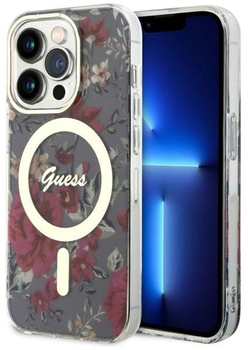 Панель Guess Flower MagSafe для Apple iPhone 14 Pro Хакі (3666339115616)