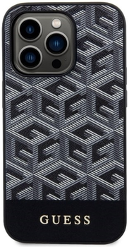 Etui plecki Guess G Cube Stripes MagSafe do Apple iPhone 14 Pro Black (3666339112448)