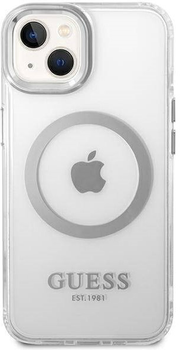 Панель Guess Metal Outline Magsafe для Apple iPhone 14 Plus Сріблястий (3666339069834)