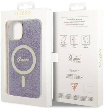 Etui plecki Guess 4G MagSafe do Apple iPhone 14 Purple (3666339127190)