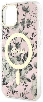 Панель Guess Flower MagSafe для Apple iPhone 14 Рожевий (3666339115555)