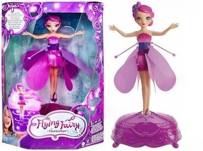 Летающая кукла принцесса фея Flying Fairy с подставкой, датчиком высоты полёта и зарядным кабелем, Розовый