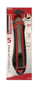 Нож универсальный Haisser, сегментное лезвие 18 мм, с автоматической заменой лезвия 88466 (23502)