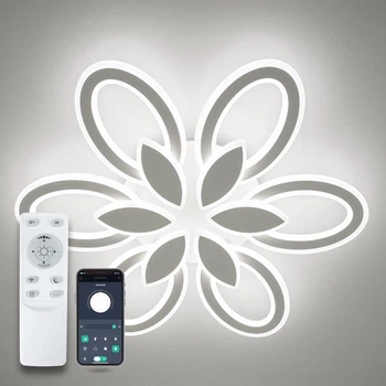 Люстра светодиодная LUMINARIA AURORA DOUBLE LED 120W 6F 620/80 WHITE 220V IP20 с пультом ДУ