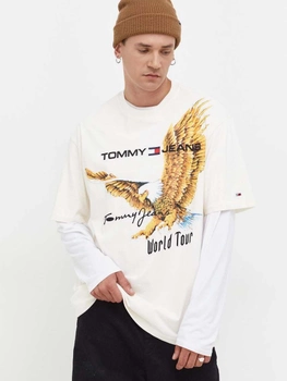 Koszulka męska Tommy Jeans DM0DM17737-Beige L Jasnobeżowa (8720644985274)