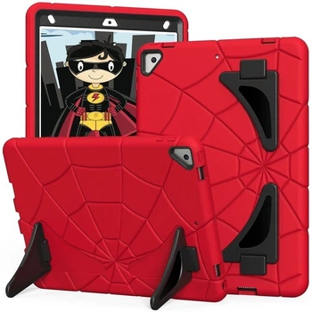 Чехол STR Spider Apple iPad 5 (9.7" экран) детский с подставками Spiderman Red/Black