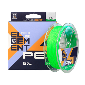 Шнур ZEOX Element PE X4 Fluo Green 150м #1.0