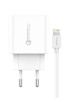 Зарядное устройство Foneng EU46 QC3.0 Charger (Fast 3A) + кабель Lightning