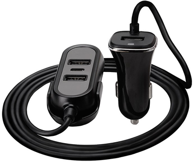 Зарядний пристрій для автомобіля Tracer 12-24 В Multicharge 3 x USB 7.2A + PD 18 Вт Black (TRAADA46351)