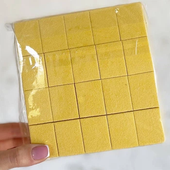 Баф для ногтей одноразовый мини Жёлтый 100/100, 1 шт