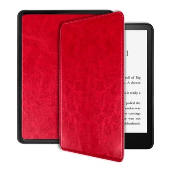 Чохол обкладинка для Amazon Kindle (M2L3EK) Paperwhite 5 11th Gen 6,8 дюймів Під шкіру Автовключення Red