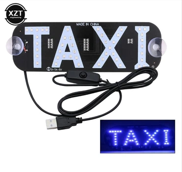 LED табло таксі (taxi), працює від USB синій