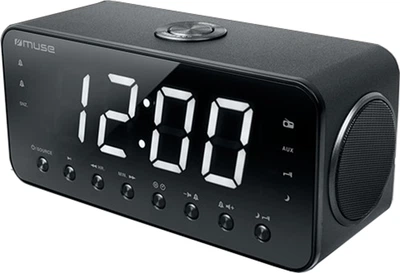 Часы настольные с радиоприемником MUSE M-192 CR c USB черные
