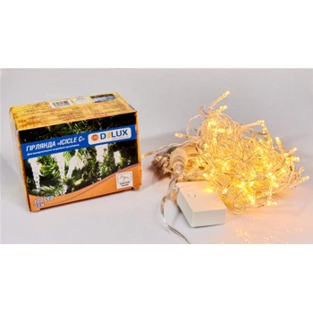 Гірлянда Delux ICICLE З 100 LED 3.2х0.7 м Теплий білий/прозорий IP20 (90015255)