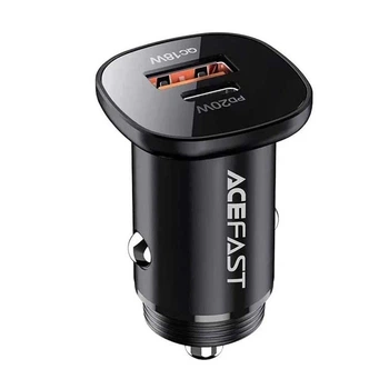 Зарядне автомобільне ACEFAST B1 mini PD + QC 3.0 (1 Type-C/1 USB/3A/38W) Чорний