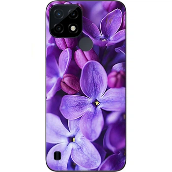 Силиконовый чехол SMTT для Realme C21 с картинкой Сирень