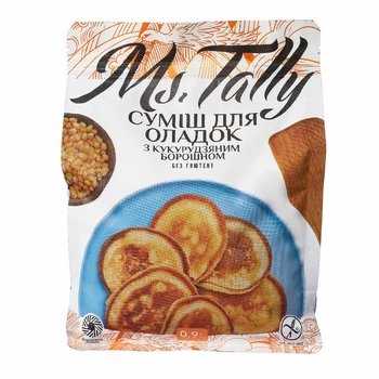 Смесь для оладий с кукурузной мукой без глютена “Ms. Tally” 0.9 кг
