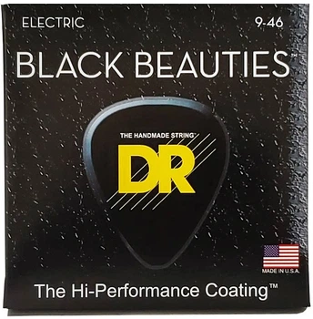 Cтруны для электрогитары DR STRINGS BLACK BEAUTIES ELECTRIC - LIGHT HEAVY (9-46)