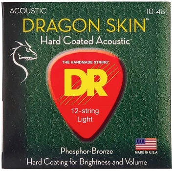 Струны для акустической гитары DR STRINGS DRAGON SKIN ACOUSTIC - 12 STRING (10-48)