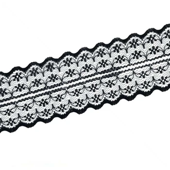 Кружево тонкое, 45 мм, Черное, 1 м (LEN-010973) Polimex