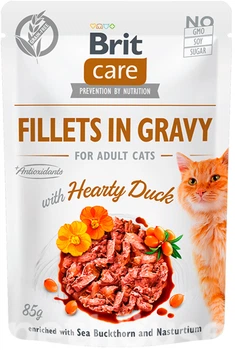 Влажный корм для кошек Brit Care Cat pouch 85 г, с уткой в желе