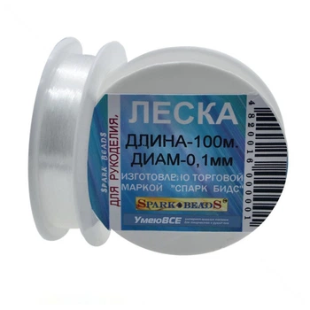 Леска (мононить), 0,1 мм, Прозрачная, 1 Катушка, 100 м (LES-010672) Polimex