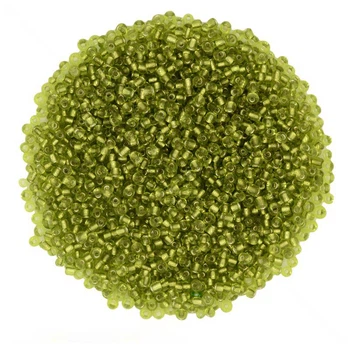 Бисер китайский мелкий, 12/0, Зеленый блестящий, 2 мм, 25 г (BIS-009082) Polimex