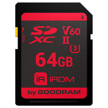 Карта пам'яті GoodRam Memory card Secure Digital 64Gb IRDM SDXC V60 UHS-II U3 Retail (IR-S6B0-0640R11)
