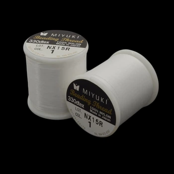 Нитка для бісеру Miyuki 01, Біла, 50 м (MUL-045277)