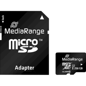 Карта пам`яті MediaRange microSDXC™ memory card, UHS-1 Class 10, with SD adapter, 256GB