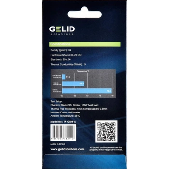 Термоінтерфейс Evolution Gelid Solutions GP-Ultimate Thermal Pad 90x50x3 mm TP-GP04-E