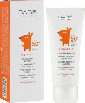 Дитячий сонцезахисний лосьйон для обличчя та тіла SPF 50+ - Babe Laboratorios 100ml (122463-20994)