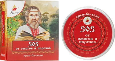 Крем-бальзам "SOS" від опіків та порізів на вазеліновій основі - Еліксир 10ml (420161-35781)