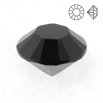Стразы стеклянные конусные SS7 (2,2 мм), Черные, 10 шт (STR-018781) Polimex