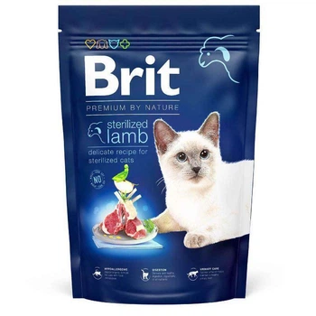 Brit Premium by Nature Cat Sterilized Lamb - Сухой корм с ягнёнком для взрослых стерилизованных котов с чувствительным пищеварением, 300 г