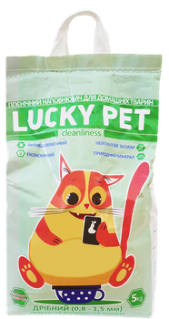 Наполнитель Lucky Pet бентонитовый с ароматом лаванды, мелкая гранула (0,8 – 1,5 мм), 5 кг