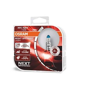 Лампы галогеновые Osram H1 12V 55W + 150% Night Breaker Laser Комплект 2 шт