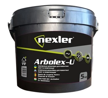 Бітумно-каучукова шпаклівка NEXLER ARBOLEX для ремонту та герметизації відро 5кг