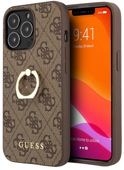 Панель Guess 4G with Ring Stand для Apple iPhone 13/13 Pro Brown (3666339023973)