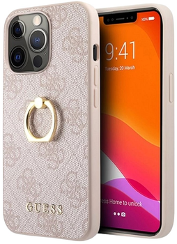 Панель Guess 4G with Ring Stand для Apple iPhone 13/13 Pro Pink (3666339024017)