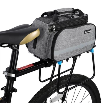 Розкладна велосипедна сумка "штани" на багажник 25 л West Biking ТОP сіра