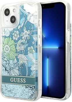 Панель Guess Flower Liquid Glitter для Apple iPhone 13 Green (3666339041366)
