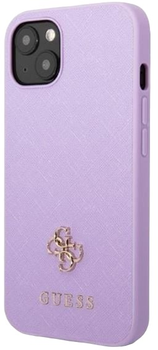 Etui plecki Guess Saffiano Small Metal Logo do Apple Phone 13 Purple (3666339048051)