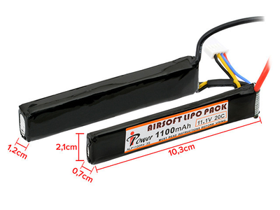 Акумулятор тип нунчаки Li-Po 1100 mAh 11,1V 20C — Deans [IPower] (для страйкбола)