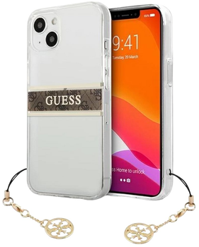 Панель Guess 4G Brown Strap Charm для Apple iPhone 13 mini Transparent (3666339023393)